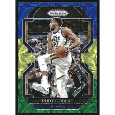 2021-22 Panini Prizm Prizms Choice Blue Yellow and Green #239 Rudy Gobert