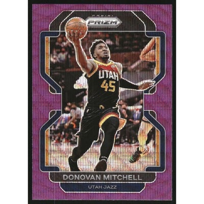 2021-22 Panini Prizm Prizms Purple Wave #72 Donovan Mitchell