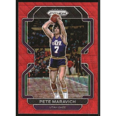 2021-22 Panini Prizm Prizms Ruby Wave #261 Pete Maravich