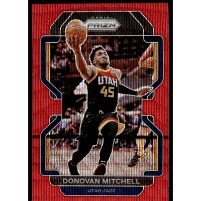2021-22 Panini Prizm Prizms Ruby Wave #72 Donovan Mitchell