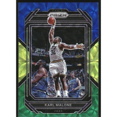 2022-23 Panini Prizm Prizms Choice Blue Yellow and Green #284 Karl Malone