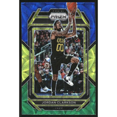 2022-23 Panini Prizm Prizms Choice Blue Yellow and Green #54 Jordan Clarkson