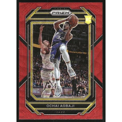 2022-23 Panini Prizm Prizms Ruby Wave #267 Ochai Agbaji