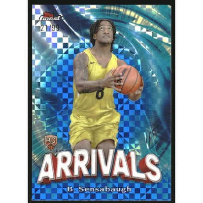 2023-24 Finest Arrivals Blue Checkerboard Refractors #A28 Brice Sensabaugh