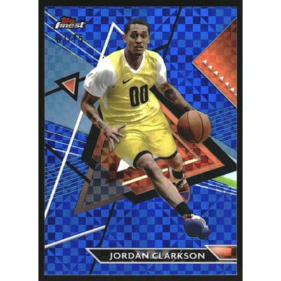 2023-24 Finest Blue Checkerboard Refractors #165 Jordan Clarkson UC