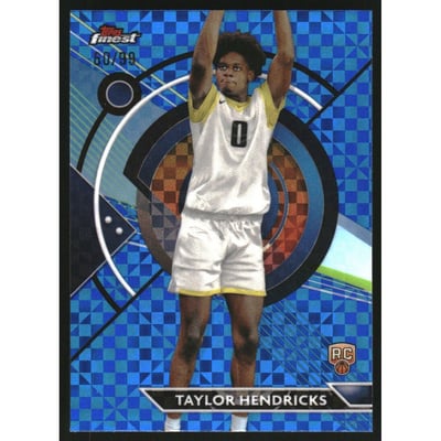 2023-24 Finest Blue Checkerboard Refractors #80 Taylor Hendricks C