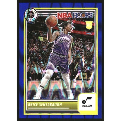 2023-24 Hoops Premium Stock Blue Seismic Prizm #225 Brice Sensabaugh