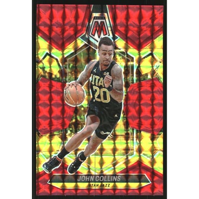 2023-24 Panini Mosaic Mosaic Choice Fusion Red and Yellow #25 John Collins