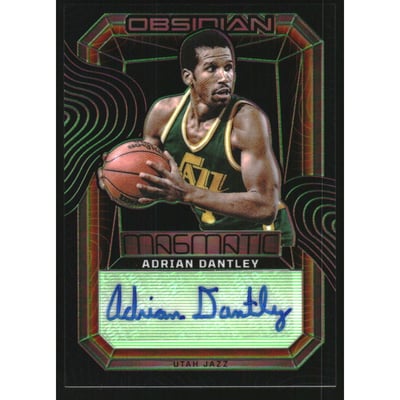 2023-24 Panini Obsidian Magmatic Signatures Electric Etch Green #38 Adrian Dantley