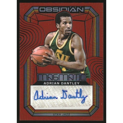 2023-24 Panini Obsidian Magmatic Signatures Electric Etch Orange Flood #38 Adrian Dantley