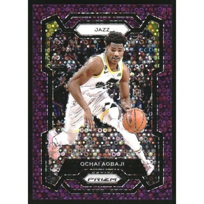 2023-24 Panini Prizm Prizms Fast Break Purple #92 Ochai Agbaji