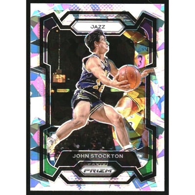 2023-24 Panini Prizm Prizms Ice #198 John Stockton