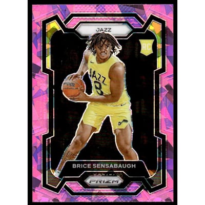 2023-24 Panini Prizm Prizms Pink Ice #177 Brice Sensabaugh