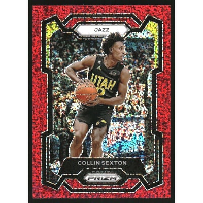 2023-24 Panini Prizm Prizms Red Sparkle #13 Collin Sexton