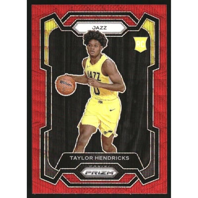 2023-24 Panini Prizm Prizms Ruby Wave #161 Taylor Hendricks