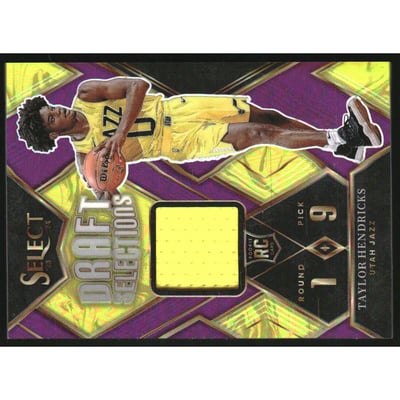 2023-24 Select Draft Selections Memorabilia Purple Prizms #6 Taylor Hendricks