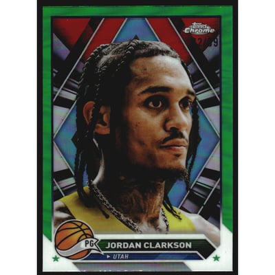 2023-24 Topps Chrome Green Refractors #159 Jordan Clarkson