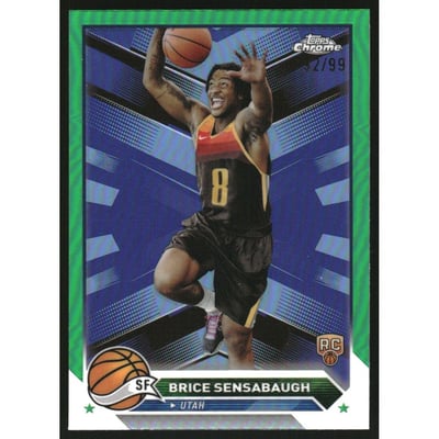 2023-24 Topps Chrome Green Refractors #73 Brice Sensabaugh