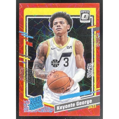 2023 Donruss Optic Red Velocity Prizm #223 Keyonte George RC Rated Rookie /299