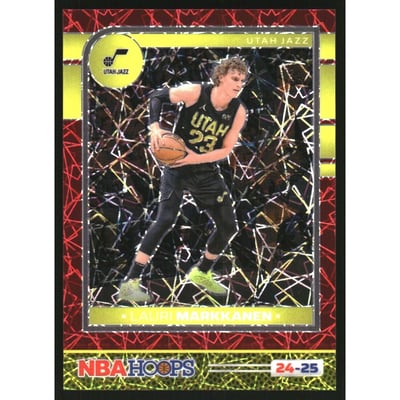 2024-25 Hoops Premium Prizms Red Lazer #121 Lauri Markkanen