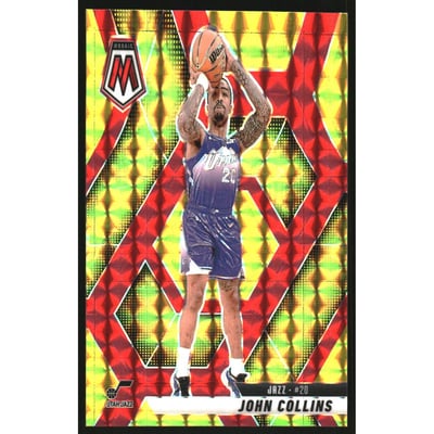2024-25 Panini Mosaic Mosaic Choice Fusion Red and Yellow #56 John Collins