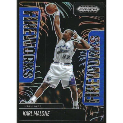 2024-25 Panini Prizm Black Fireworks Prizms Blue #23 Karl Malone