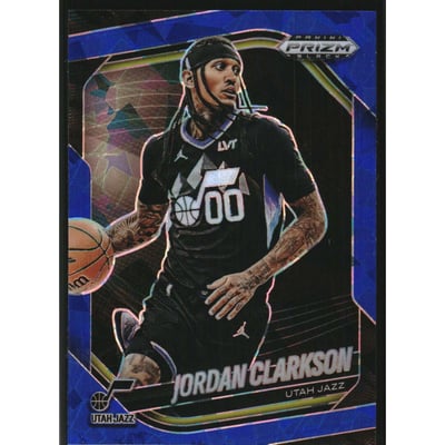 2024-25 Panini Prizm Black Prizms Blue Ice #19 Jordan Clarkson