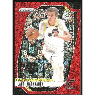 2024-25 Panini Prizm Prizms Red Sparkle #186 Lauri Markkanen