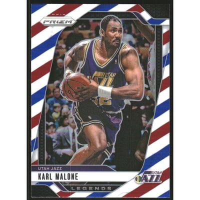 2024-25 Panini Prizm Prizms Red White and Blue #289 Karl Malone