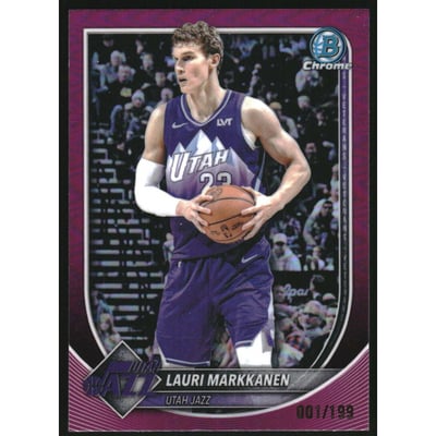 2025-26 Bowman Chrome Fuchsia Refractors #BCV112 Lauri Markkanen