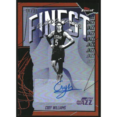 2025-26 Finest Autographs Orange Refractors #FAUCA Cody Williams