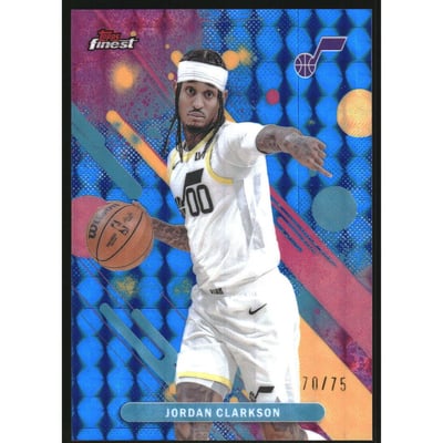 2025-26 Finest Blue Geometric Refractors #73 Jordan Clarkson C