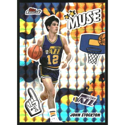 2025-26 Finest Muse Geometric Refractors #M10 John Stockton