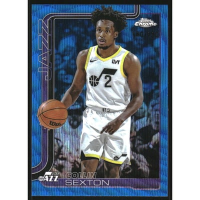 2025-26 Topps Chrome Blue Wave Refractors #210 Collin Sexton