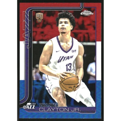 2025-26 Topps Chrome Red White and Blue Refractors #268 Walter Clayton Jr.