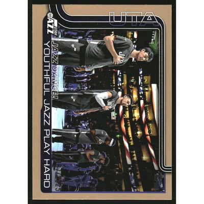 2025-26 Topps Gold #290 Jazz Dance!/Kyle Filipowski/Svi Mykhailiuk/Micah Potter/Brice Sensabaugh/Oscar Tshiebwe