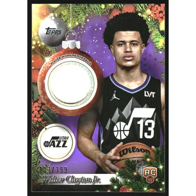 2025-26 Topps Holiday Relics Purple Metallic Glitter #PRWJ Walter Clayton Jr.