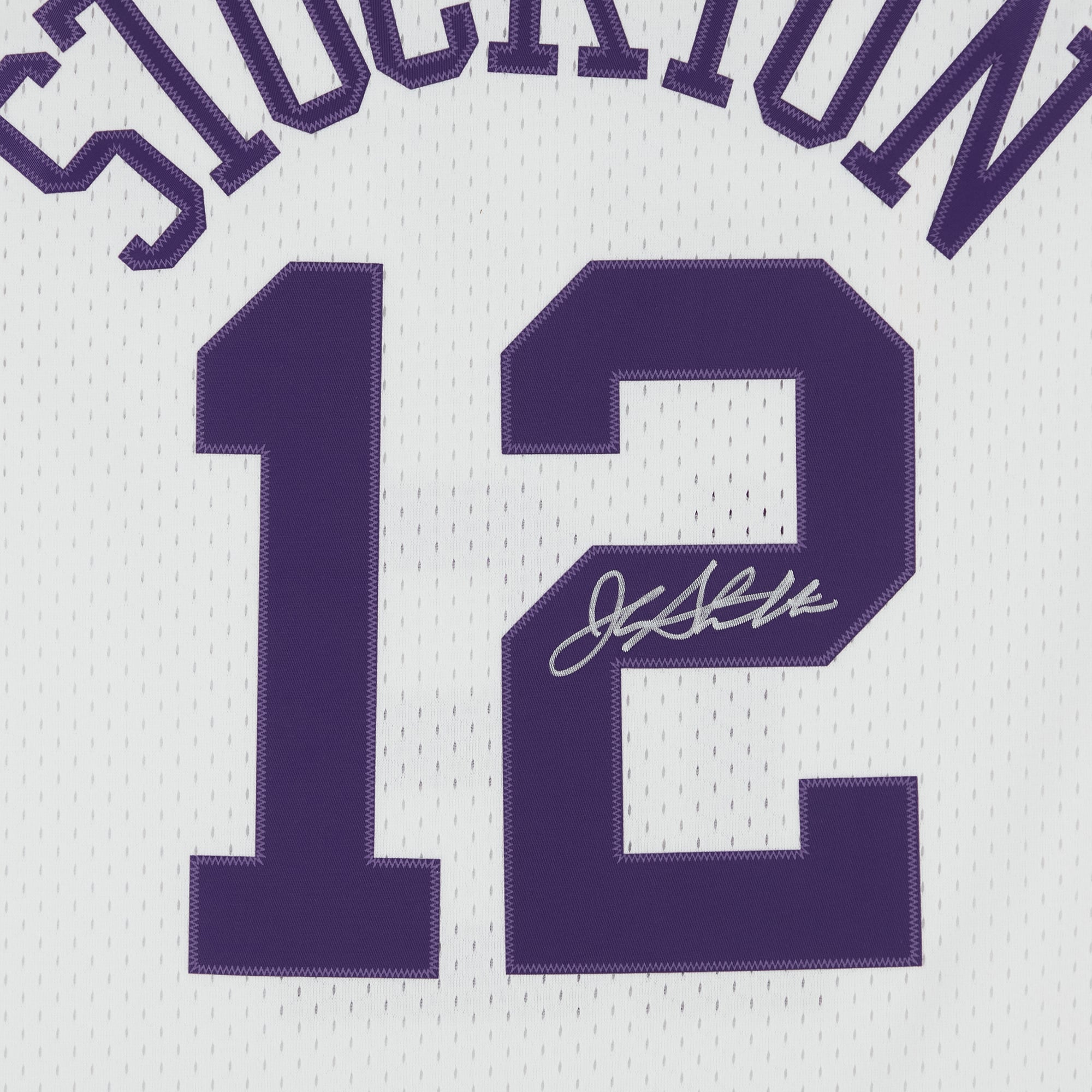 Maillot Swingman blanc autographié par John Stockton du Utah Jazz 1991-92 de Mitchell & Ness