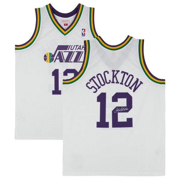 John Stockton Utah Jazz Autographed Fanatics Authentic Mitchell & Ness 1991-92 White Swingman Jersey