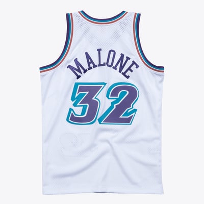 Karl Malone Utah Jazz 1996 Mitchell & Ness White Hardwood Classics Swingman Jersey