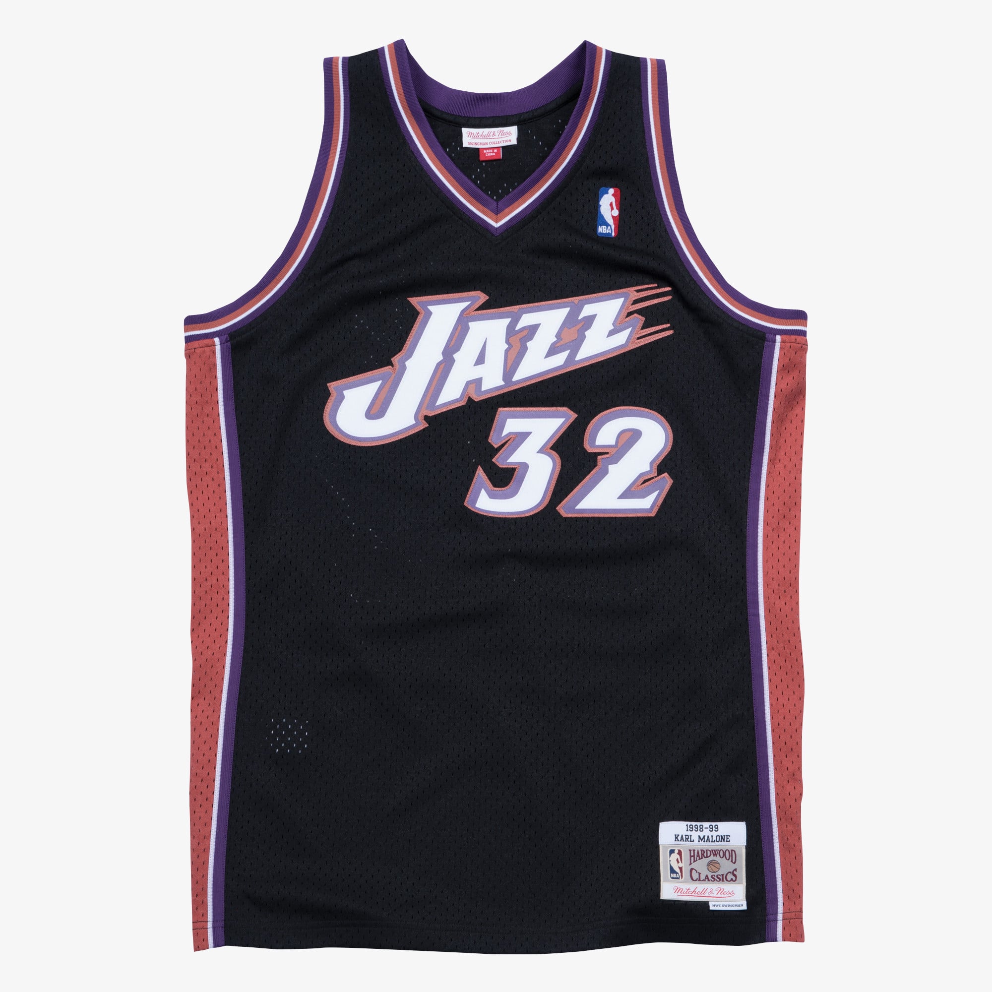 Karl Malone Utah Jazz 1998-99 Black Swingman Player Jersey
