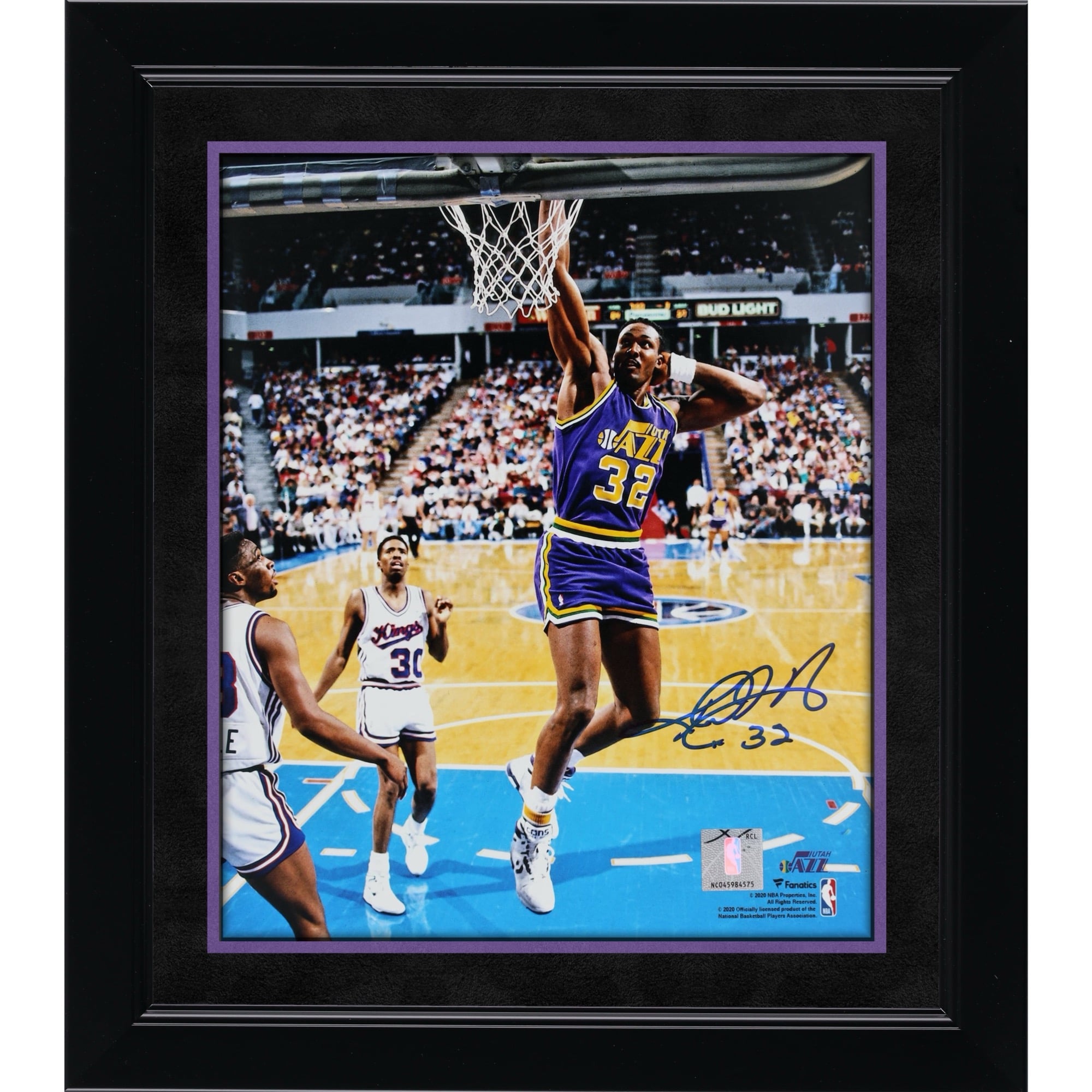 Karl Malone Utah Jazz Autographed 8" x 10" Signature Dunk vs. Sacramento Kings Photograph