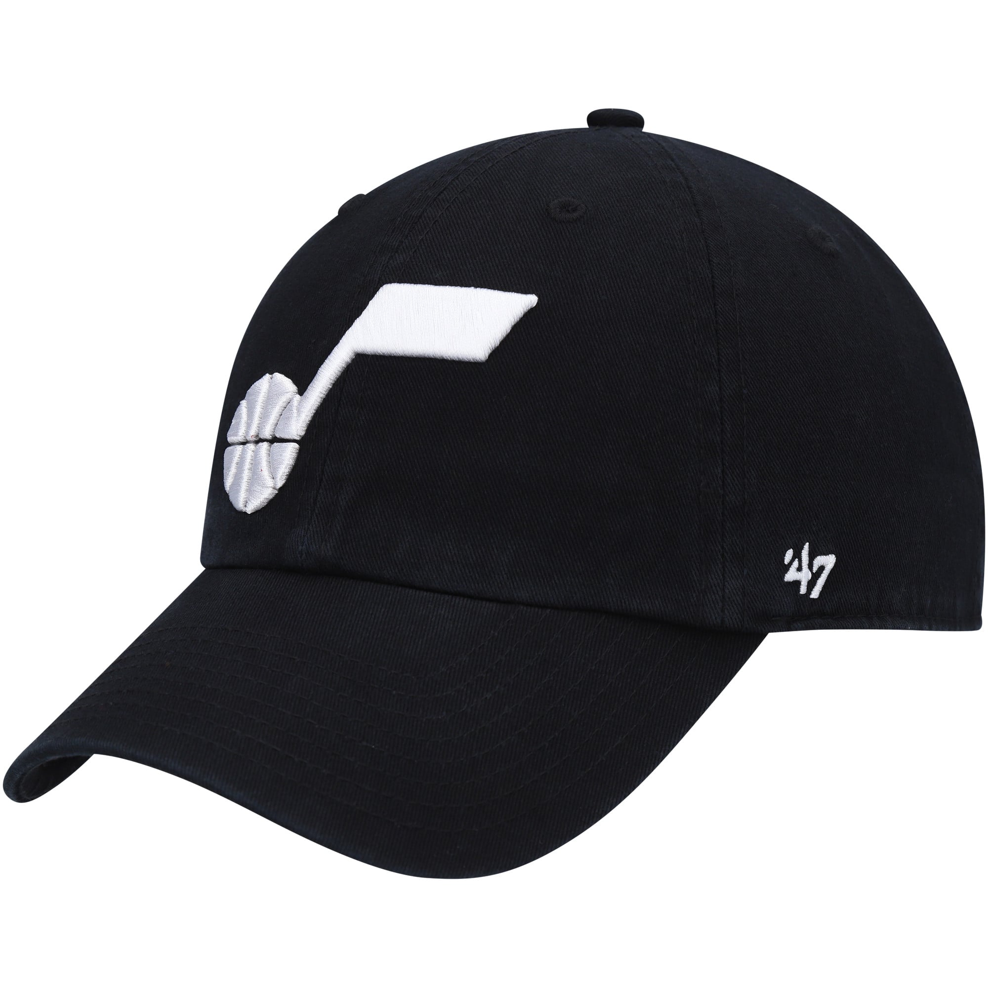 Men's Utah Jazz '47 Black Core Logo Clean Up Adjustable Hat