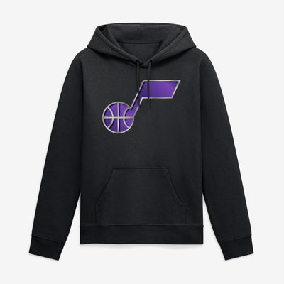 Utah Jazz Big & Tall Metallic Mascot Hoodie - Black