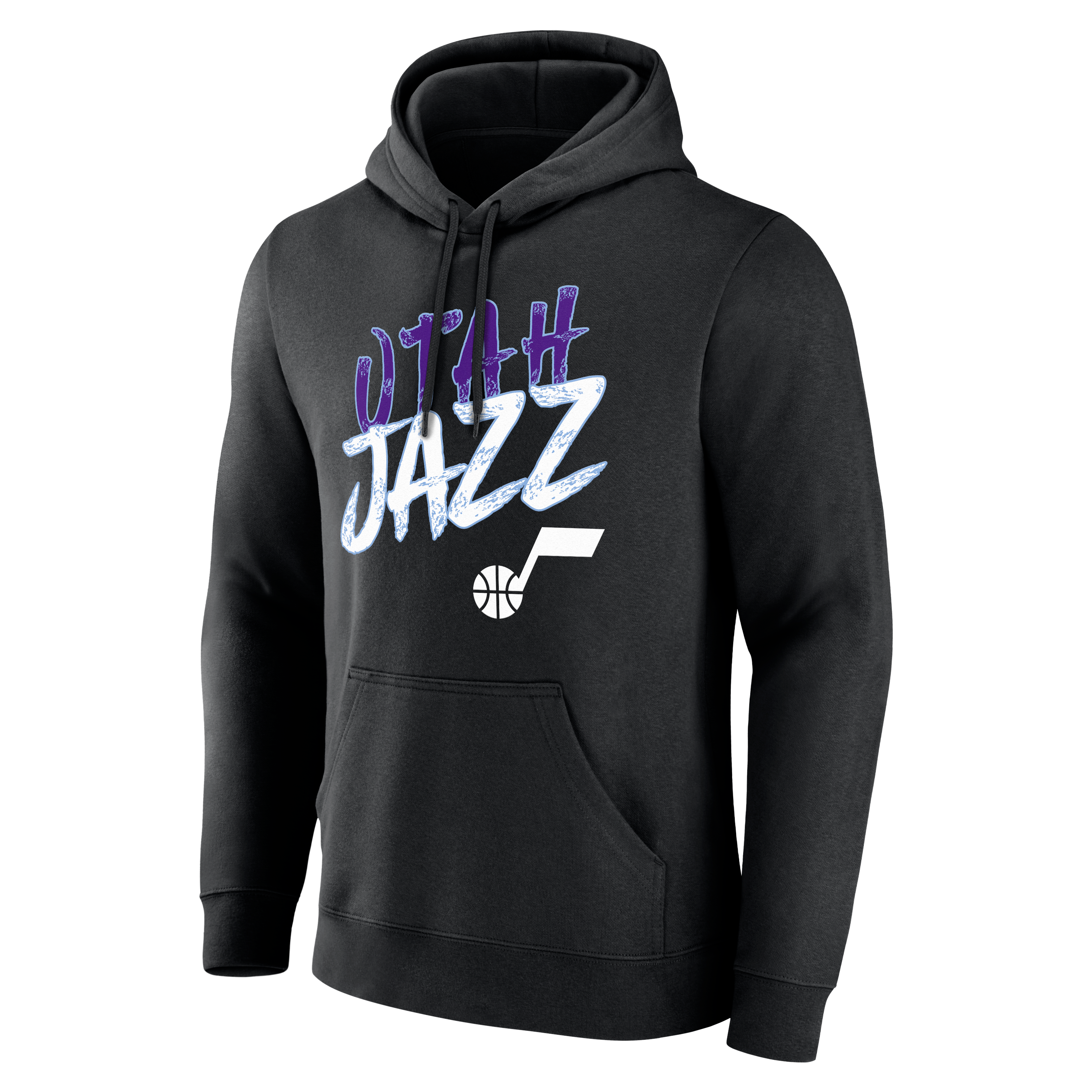 Sweat à capuche noir pour homme Utah Jazz Hustle personnalisé avec nom et numéro