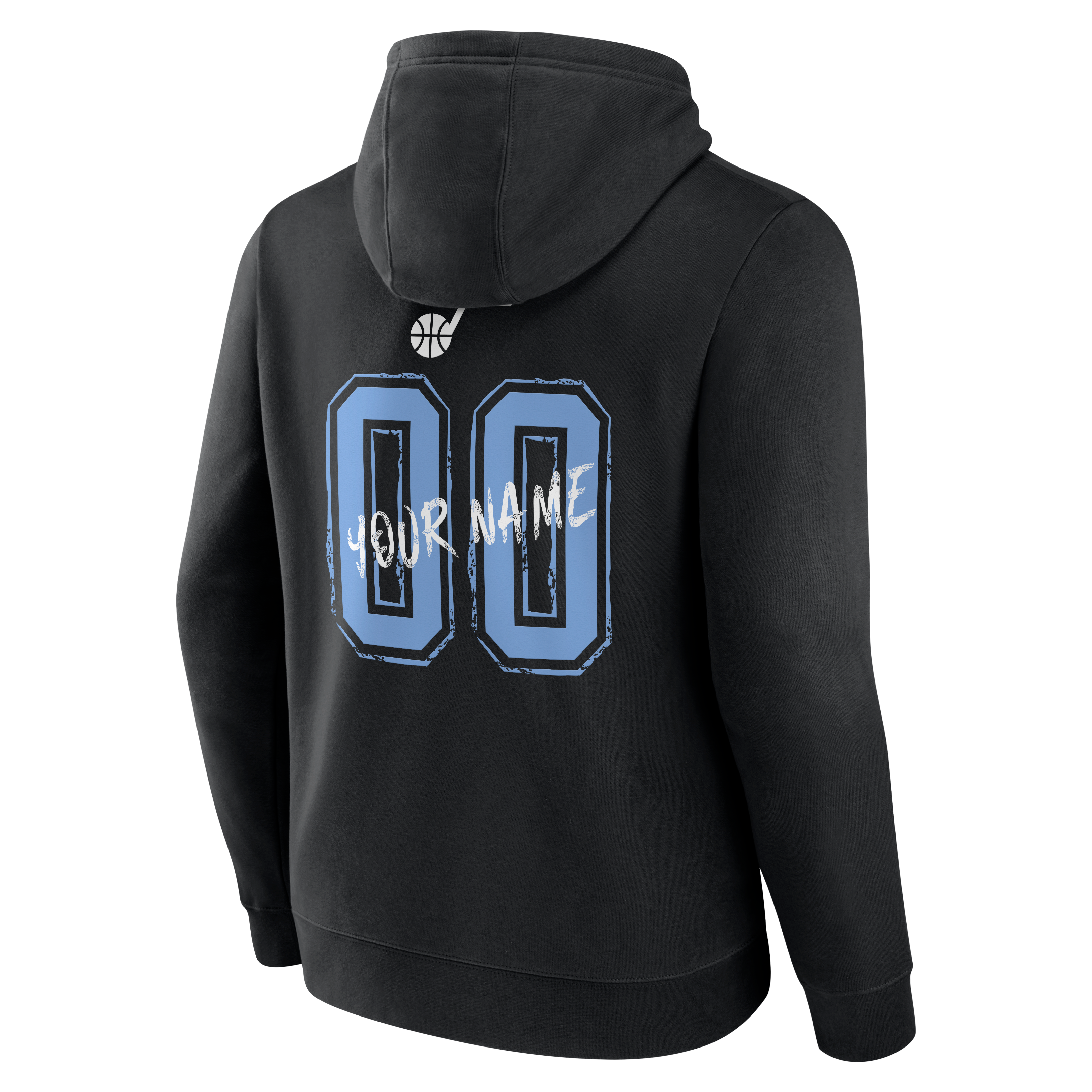 Sweat à capuche noir pour homme Utah Jazz Hustle personnalisé avec nom et numéro