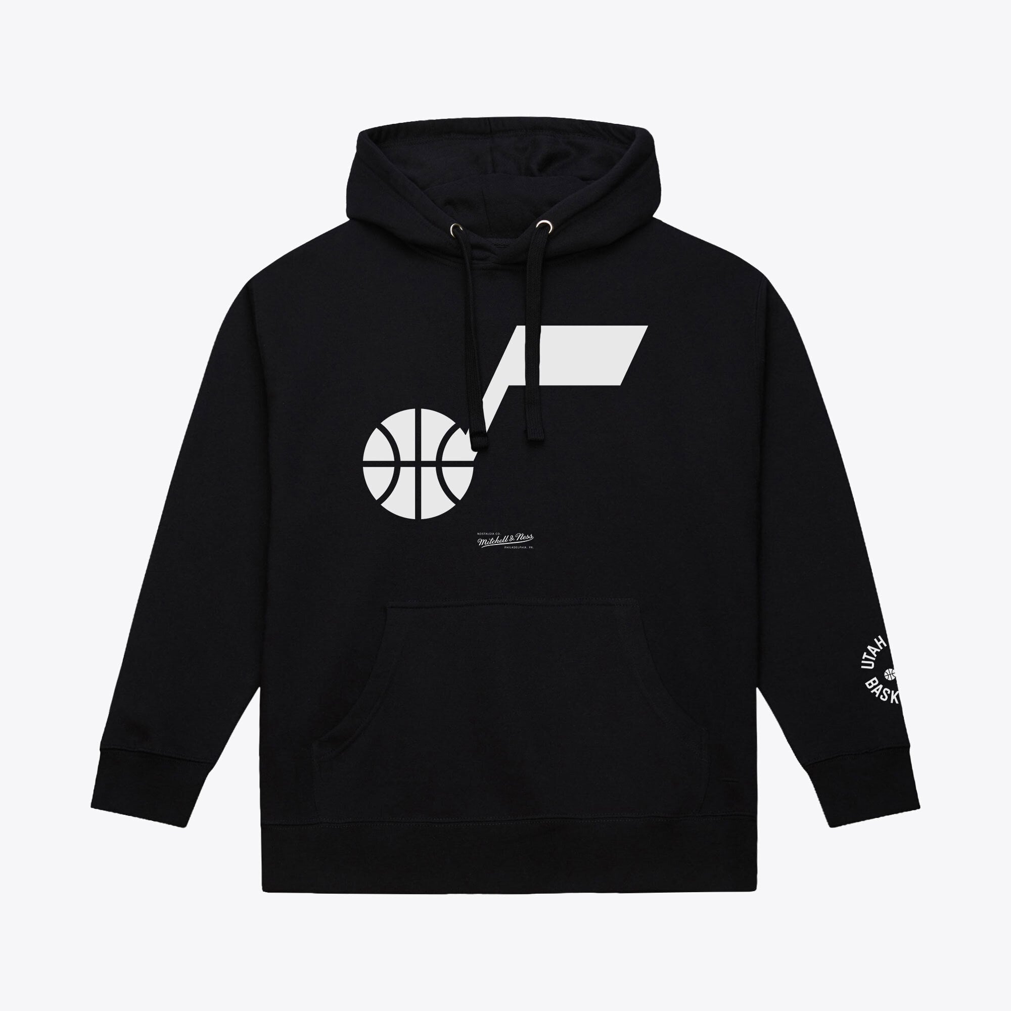 Sweat à capuche basique en polaire noire Mitchell & Ness Utah Jazz pour homme