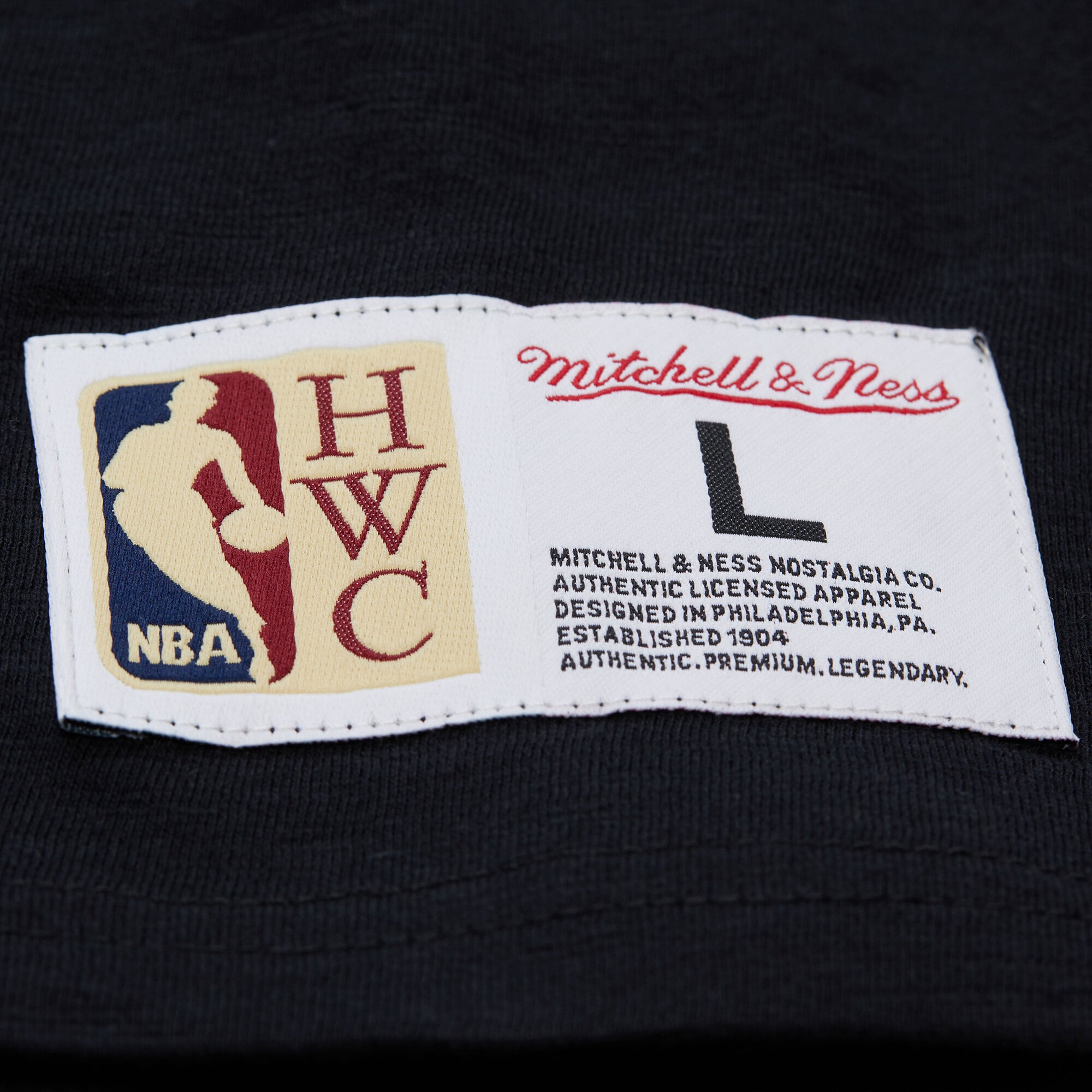 T-shirt Mitchell & Ness noir pour homme, collection Utah Jazz Hardwood Classics Legendary Slub