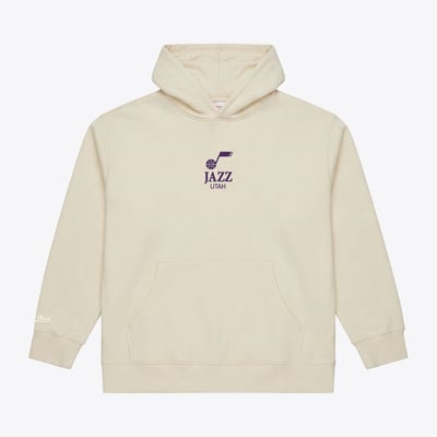 Utah Jazz Mitchell & Ness Core Fleece Hoodie - Cream

