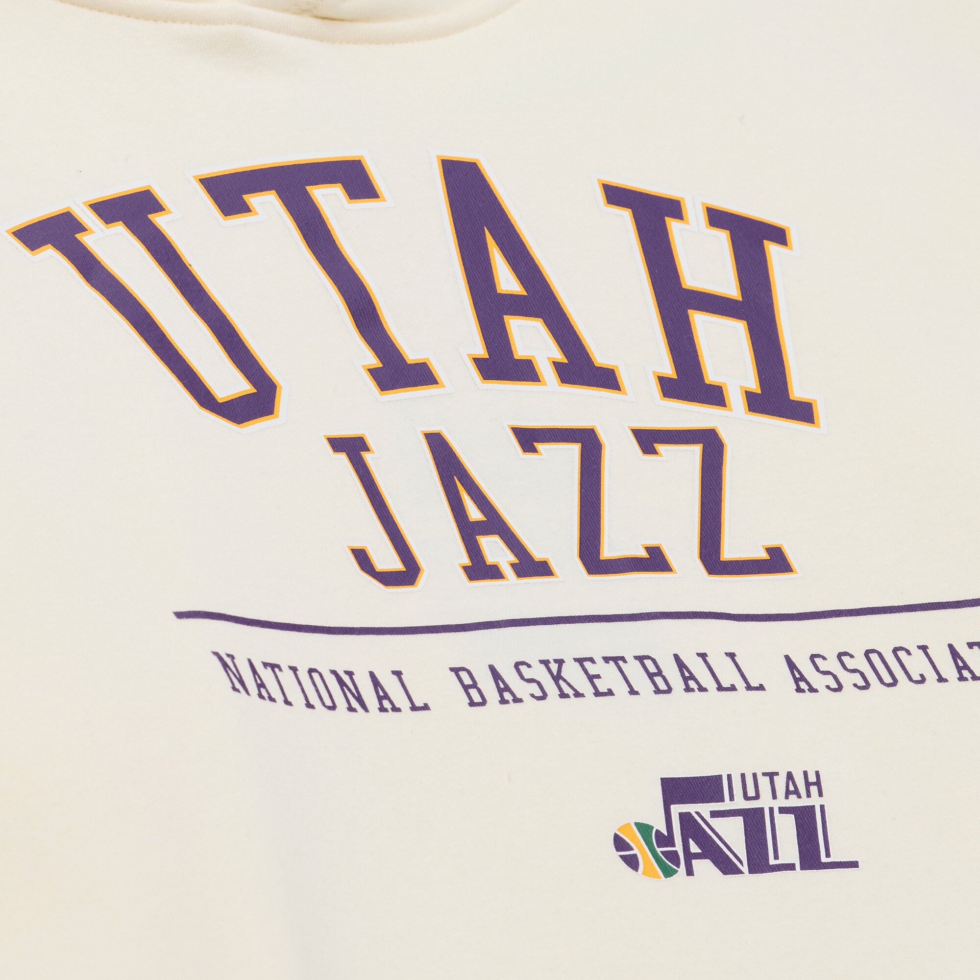 Men's Mitchell & Ness Cream Utah Jazz Walk-Off Fleece Hoodie